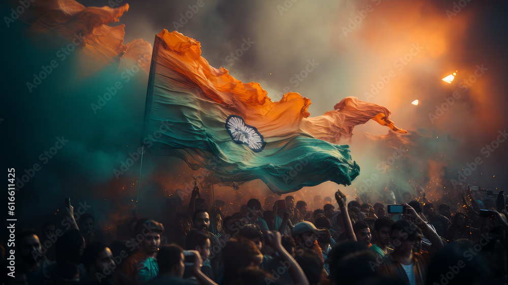 india independence day. Generative AI - obrazy, fototapety, plakaty 
