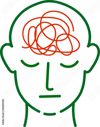 doodle heads symbolizing psychological problems icon