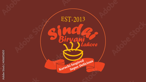 biryani logo vector, food logo, vector logo, Sindhi biryani logo