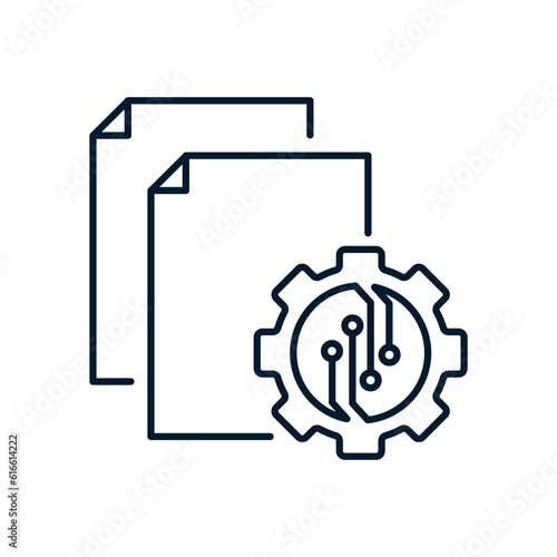 The concept of a multifunctional technology for processing, structuring and integrating data. Vector icon isolated on white background.