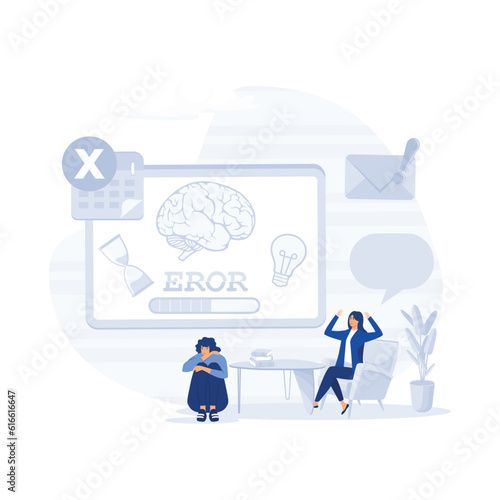 Concept Showing a group of people having stress moment chasing deadline, Suitable for landing page, Suitable for landing page. flat modern vector illustration