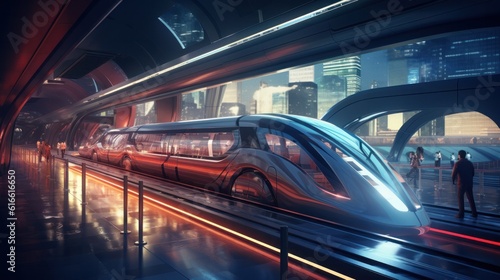 Futuristic high-speed express passenger train. Logistics of the future, modern technologies. © Pro Hi-Res