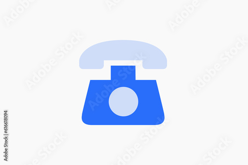 Geometric old telephone illustration in flat style design. Vector illustration and icon.  © HenryFord