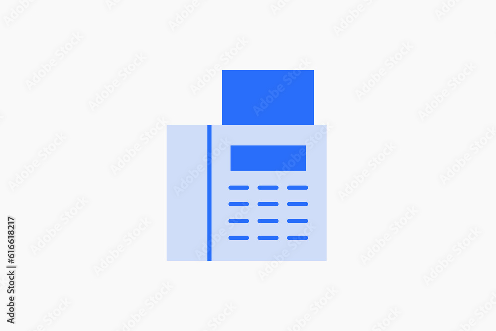 Geometric fax illustration in flat style design. Vector illustration and icon. Geometric fax illustration in flat style design. Vector illustration and icon.