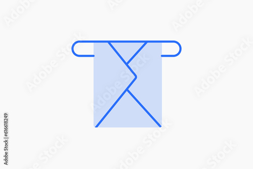 Geometric receive letter illustration in flat style design. Vector illustration and icon. 