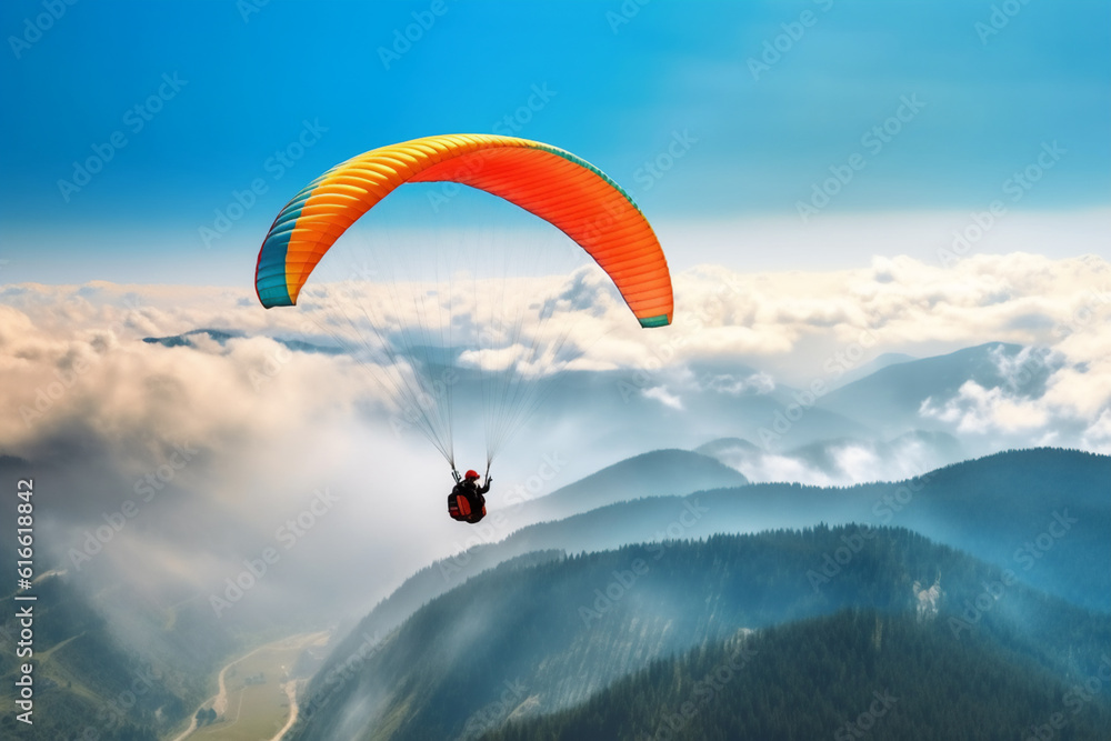 paraglider over the mountains generative AI paraglider over the mountains generative AI