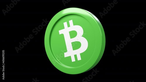 Bitcoin cash BCH coin 3d rotage 360 degrees in black bg Cryptocurrency token seemless loop photo