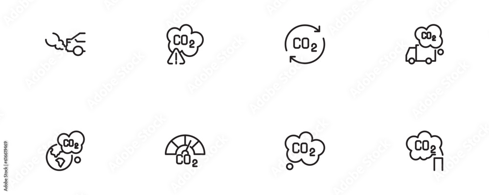 set line icon co2 vector illustration set line icon co2 vector illustration