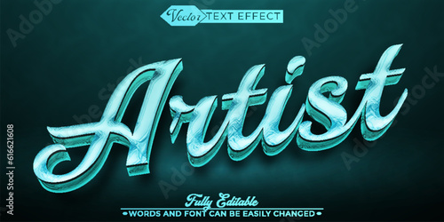 Turquoise Luxury Artist Vector Editable Text Effect Template