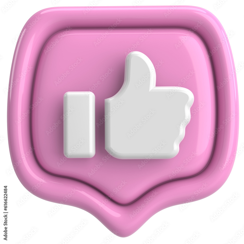 Like icon. Like button. 3D illustration. Like icon. Like button. 3D illustration.