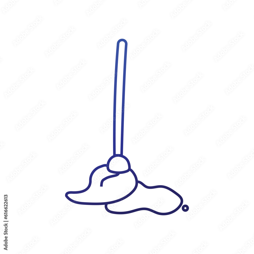 Gradient Cleaning mop line icon. Vector illustration on white background. Gradient Cleaning mop line icon. Vector illustration on white background.