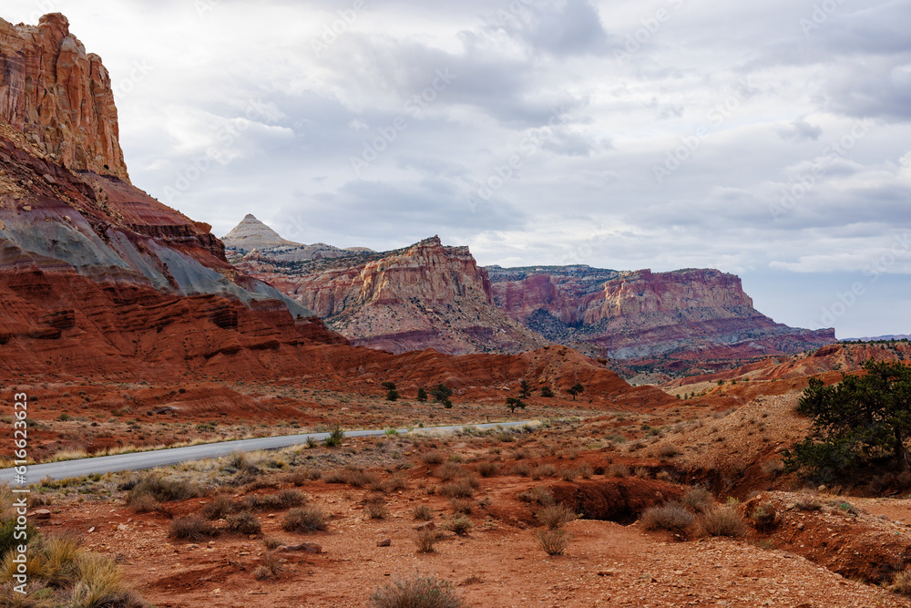 Scenic view on a cloudy day from Capitol Reef National Park, Fruita, Utah. Selective focus, background blur and foreground blur.
Scenic view on a cloudy day from Capitol Reef National Park, Fruita, Utah. Selective focus, background blur and foreground blur.