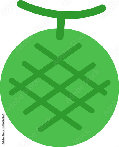 メロンのシンプルなかわいいカラーイラスト