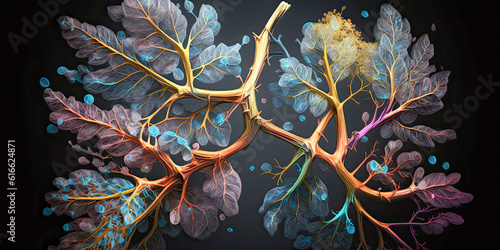 3d rendered medically accurate illustration of the bronchioles - Generative AI photo