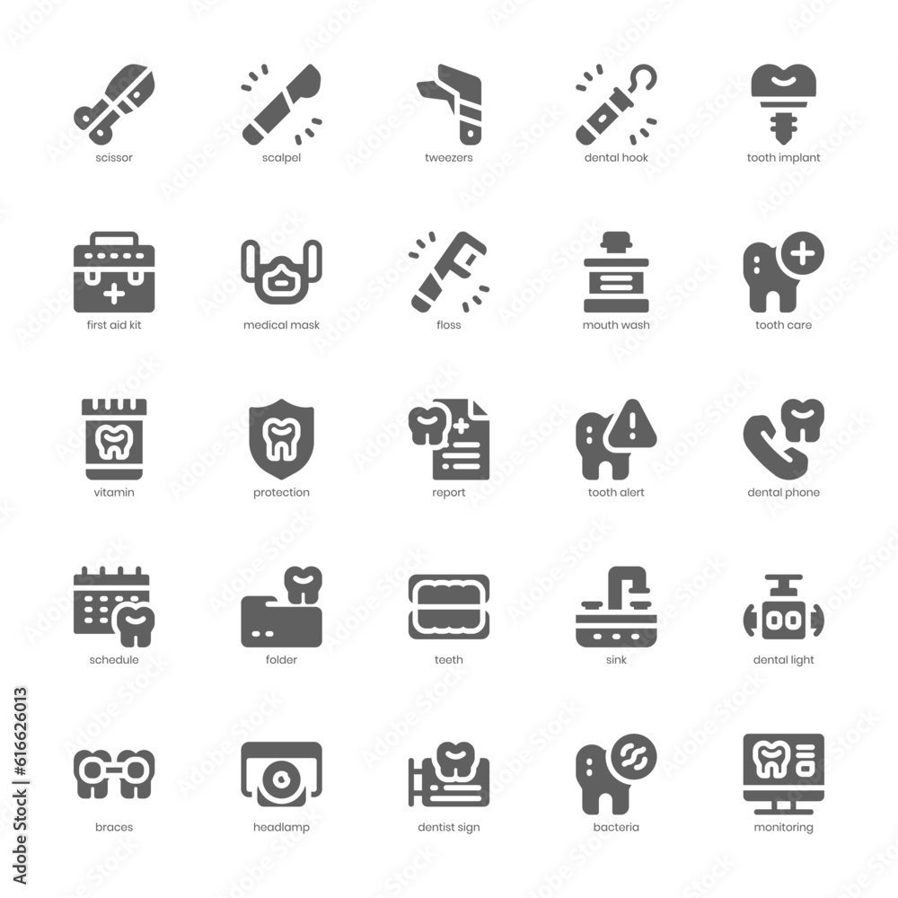 Dentist Icon pack for your website design, logo, app, and user interface. Dentist Icon glyph design. Vector graphics illustration and editable stroke. Dentist Icon pack for your website design, logo, app, and user interface. Dentist Icon glyph design. Vector graphics illustration and editable stroke.