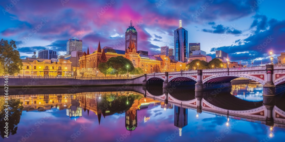 Melbourne panoramic view Australia - Generative AI