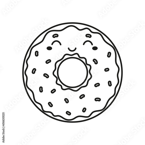 vector illustration of donut character in contouring