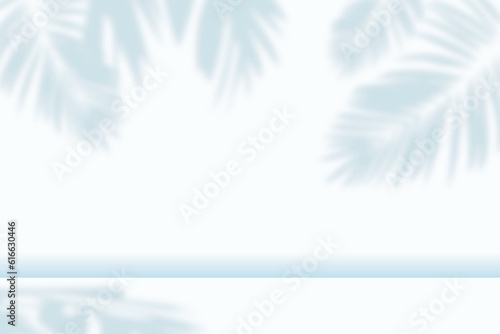 Minimalistic abstract gentle light beige background for product presentation with light andand intricate shadow from the window