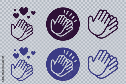 vector icon collection of clapping hands