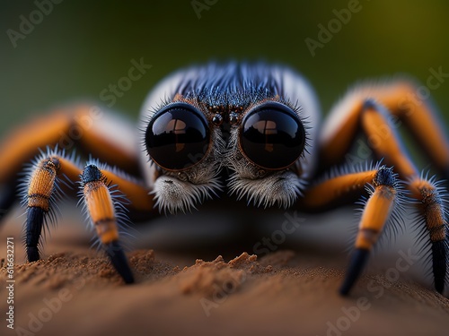Cinematic macro wildlife photography of spider. Full HD wallpaper.