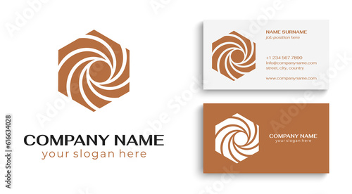 Round spiral logo. Swirling elegant waves of fabric. Template for creating a unique luxury design, logo, fashion, studio, boutique, spa center