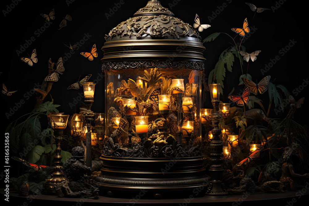 Devil butterfly lantern, Generative AI Devil butterfly lantern, Generative AI