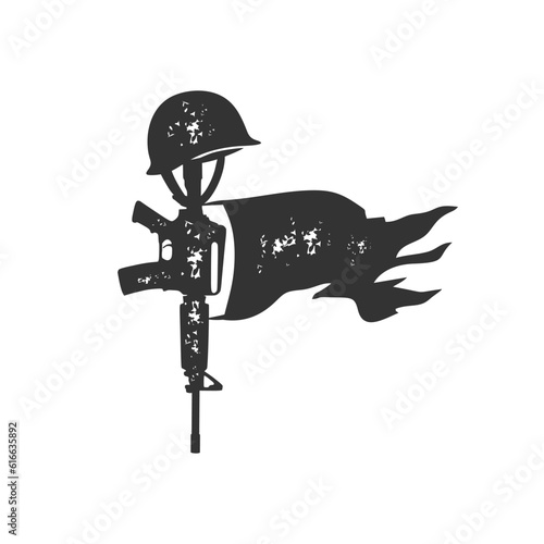 fallen soldier memorial silhouette and illustration art