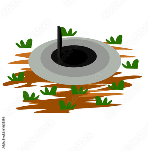 Septic tank vector illustration in the shape of a ring