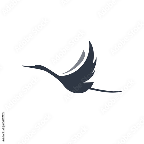 simple stork logo vector template illustration