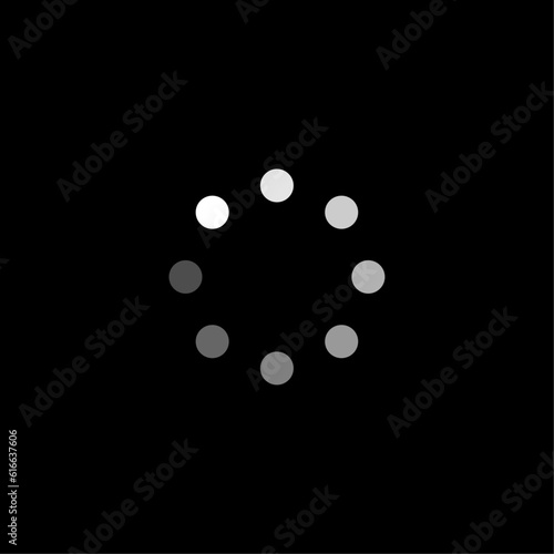 Loading circle buffering wheel white color vector isolated on black background