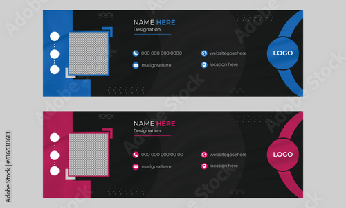 Creative proffessional modern email signature and outlook footer design template