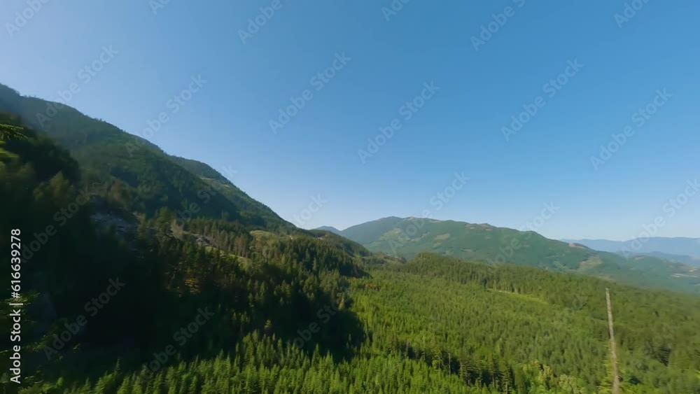 Maneuverable flight over mountain landscape by FPV Drone. Maneuverable flight over mountain landscape by FPV Drone.
