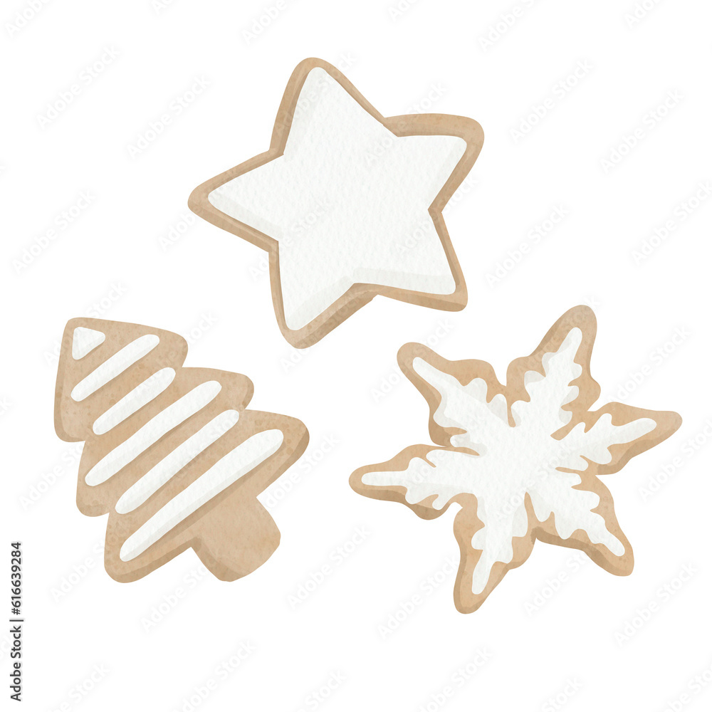 Winter cookie christmas Watercolor Winter cookie christmas Watercolor