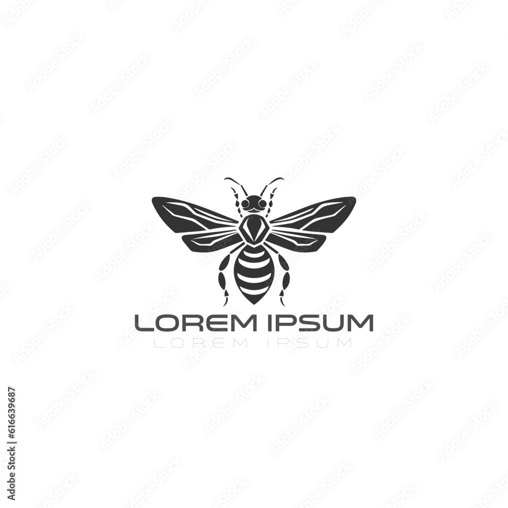 Bee Logo Vector Gradient and white Background. Honey bee logo. Hand drawn engraving style illustrations. Bee logo vector minimalist graphic vector. vintage honey bee logo template illustration vector 