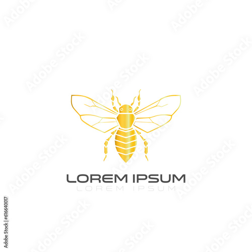 Best Honey bee logo. Hand drawn engraving style illustrations.  Business Bee logo design . Bee logo vector minimalist graphic vector.  photo