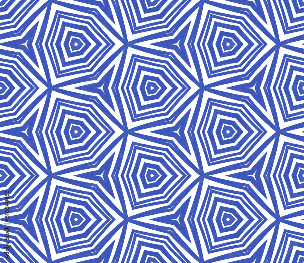 Chevron stripes design. Indigo symmetrical