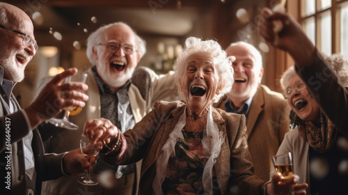 Lebensfreude in jedem Alter: Fröhliche Senioren tanzen und lachen