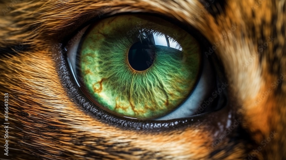 Das Auge des Raubtiers: Nahaufnahme eines majestätischen Katzenauges