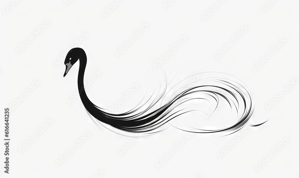 a black and white photo of a bird with long hair. generative ai a black and white photo of a bird with long hair. generative ai