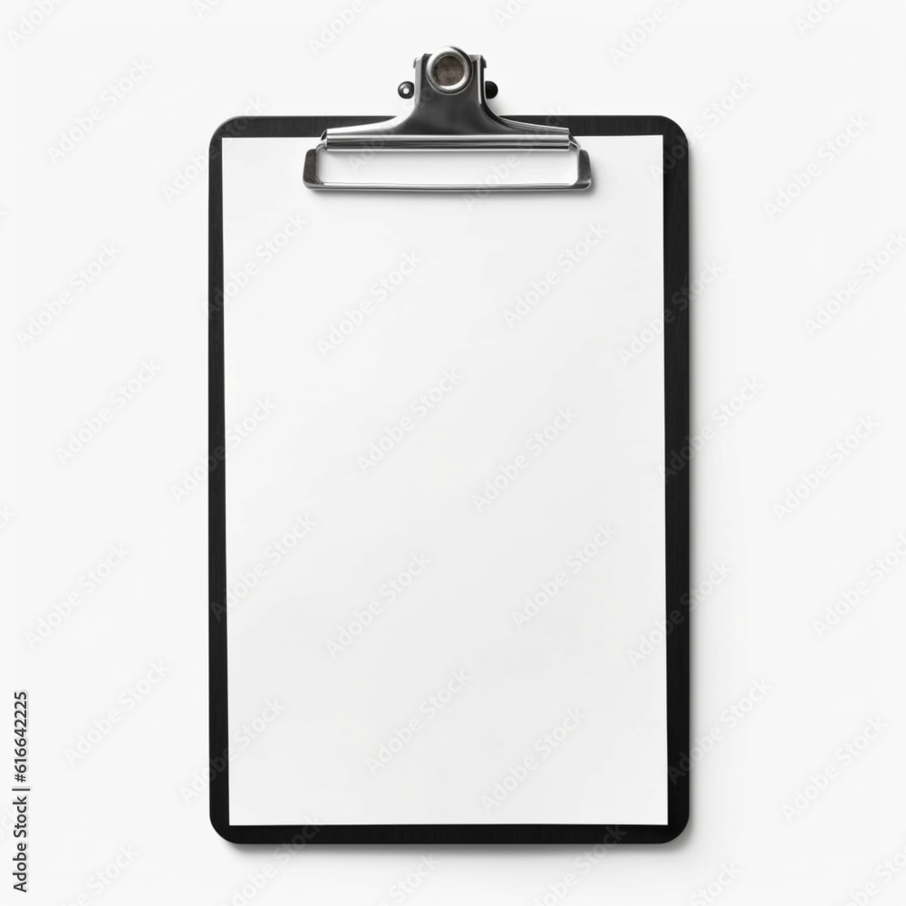 Werben mit Stil: Leere Papier-Mockup-Vorlage auf isolierter Zwischenablage Werben mit Stil: Leere Papier-Mockup-Vorlage auf isolierter Zwischenablage