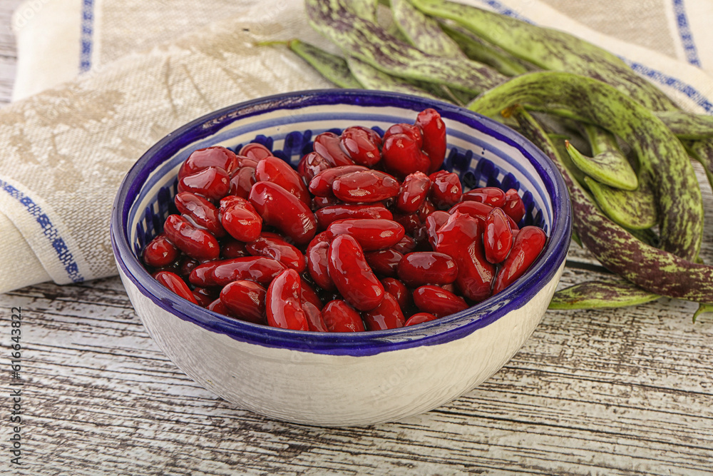 Baked red canned bean in the bowl Baked red canned bean in the bowl