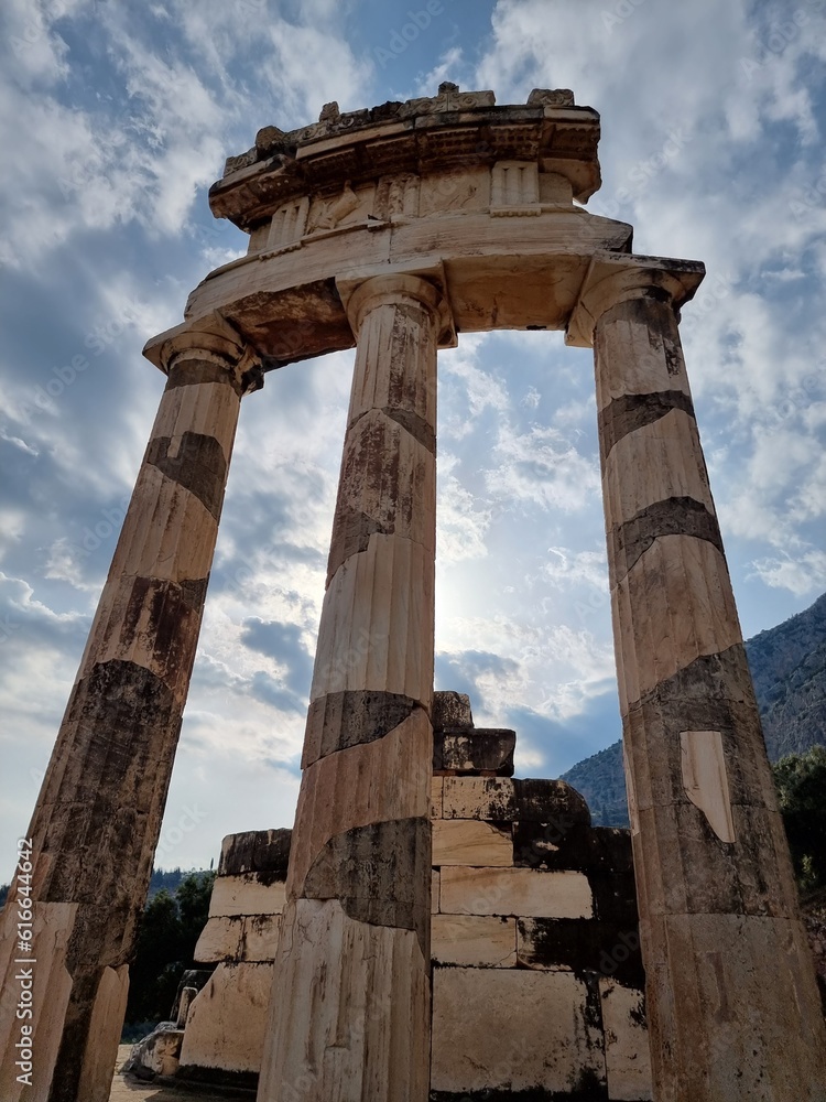 greece delphi temple of athena pronaia and tholos  ancient  Delphi, Greece