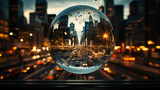 Sunset Serenade: New York City in a Crystal Ball