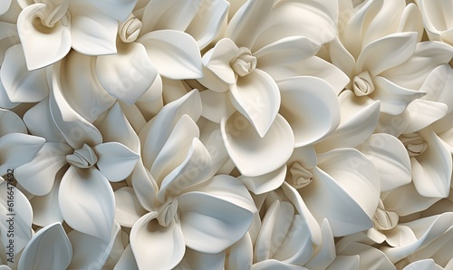  a bunch of white flowers are arranged in the shape of a flower.  generative ai