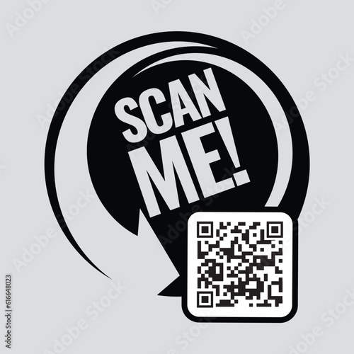 Scan me icon. Symbol or emblem. vector illustration
