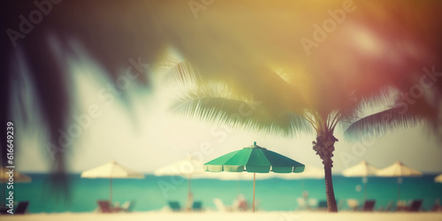 Blurred tropical beach background. Summer vacation