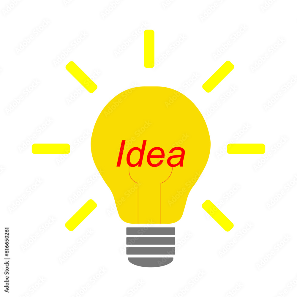 Vector illustration of a light bulb with the inscription Idea on a white background, made in a flat style
Vector illustration of a light bulb with the inscription Idea on a white background, made in a flat style