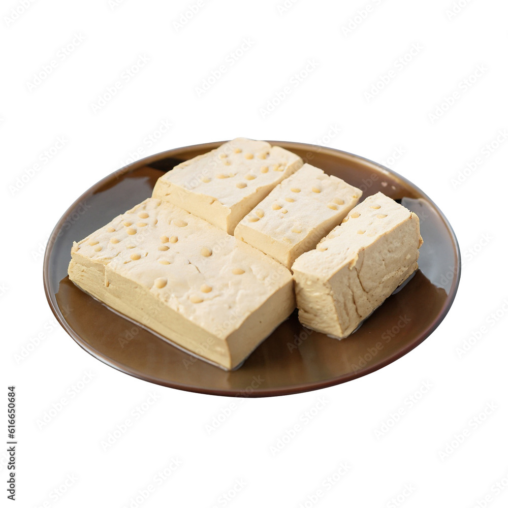 tofu made from soybeans food on white