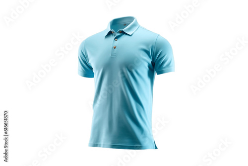 Blue Polo T-Shirt Isolated on Transparent Background. AI