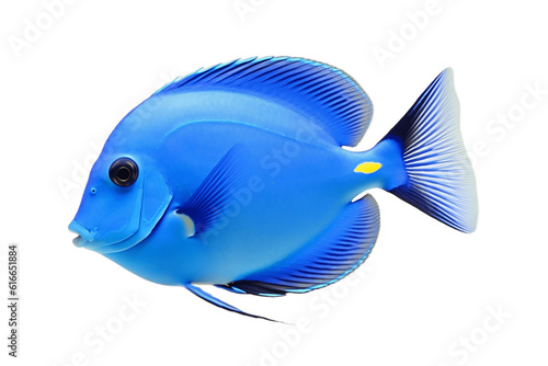 Blue Tang Fish Isolated on a Transparent Background. AI